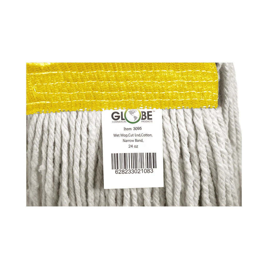 Cot-Pro® Cotton Narrow Band Wet Cut End Mop - 24 Oz / White / Case of 12