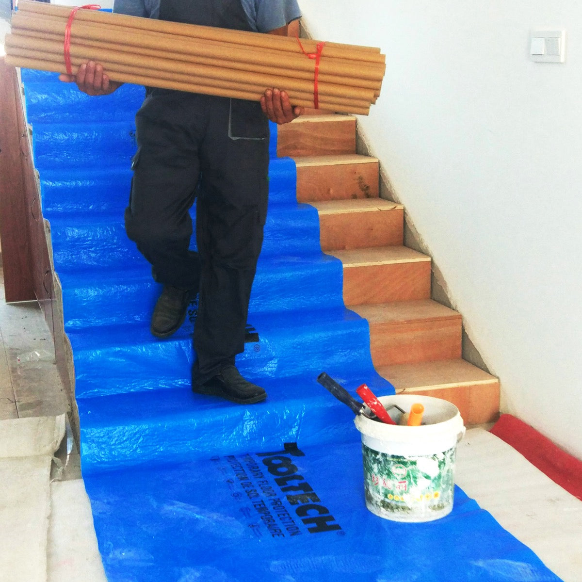 TOOLTECH® Temporary Floor Protection – Heavy-Duty, Waterproof, Reusable Surface Covering