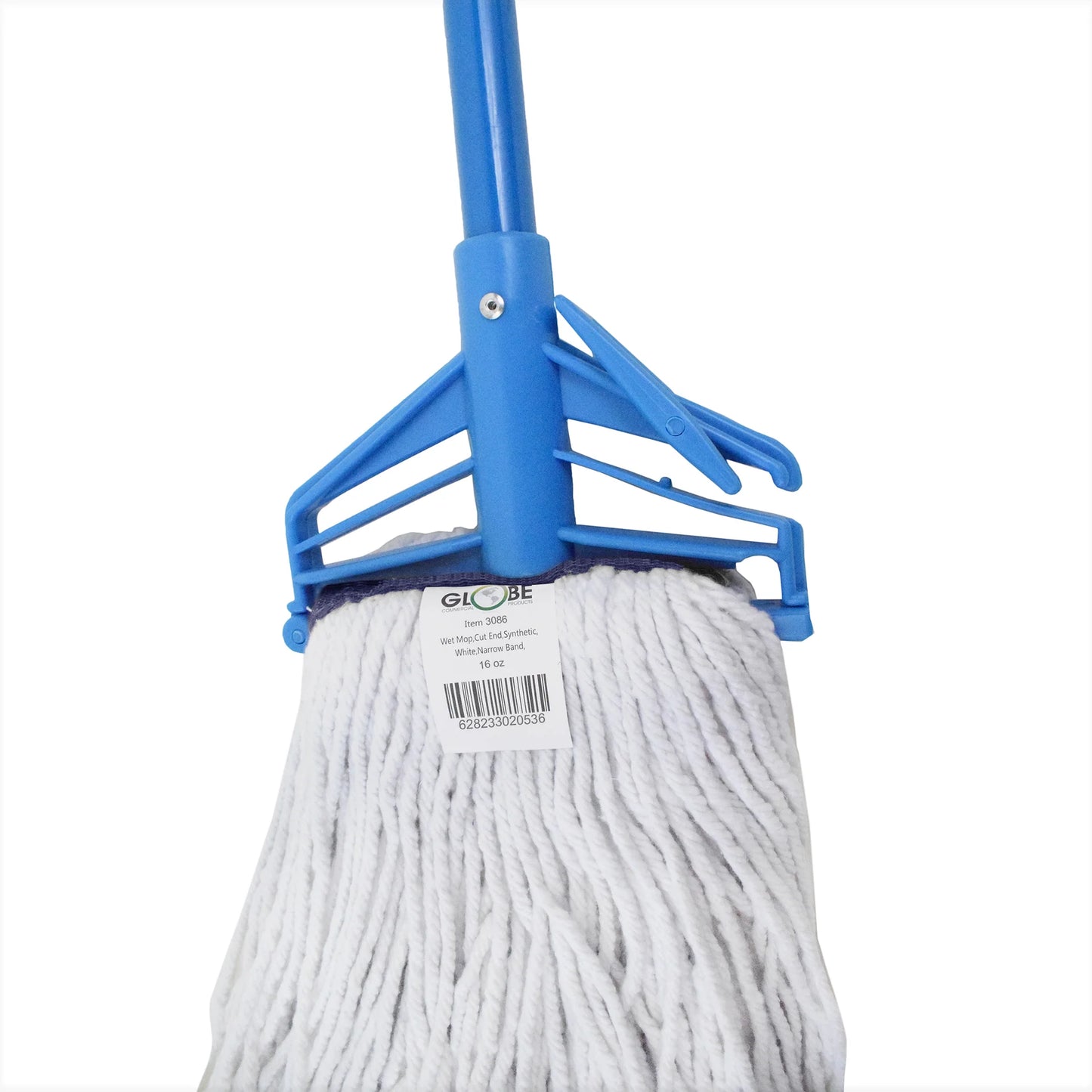 Syn-Pro® Synthetic Narrow Band Wet White Cut End Mop - 16 Oz / White / Case of 12