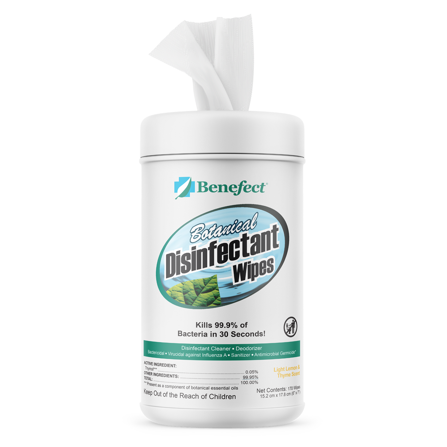 Benefect® Botanical Disinfectant Wipes (170 count/container) 6 Pack