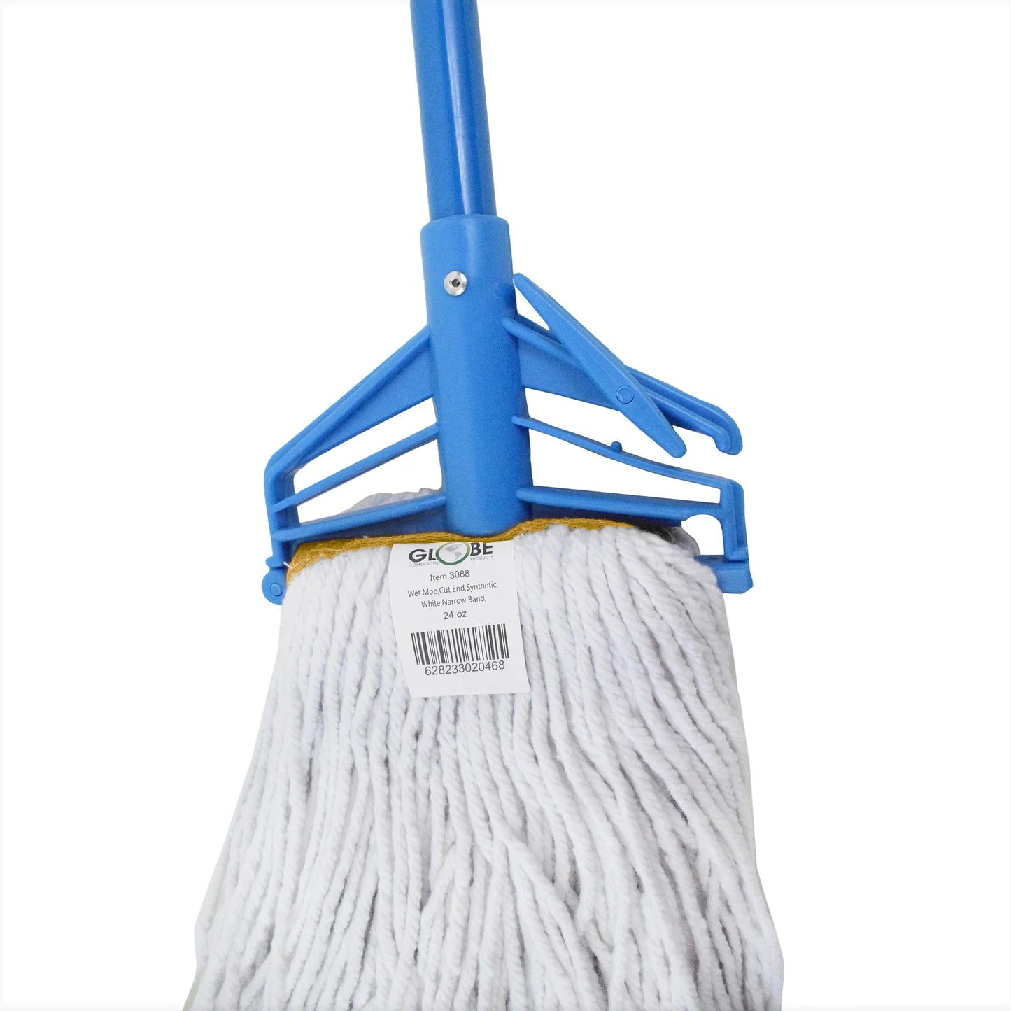 Syn-Pro® Synthetic Narrow Band Wet White Cut End Mop - 24 Oz / White