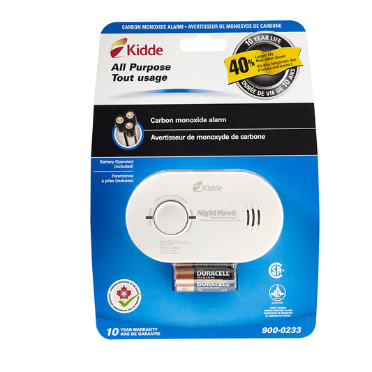 Kidde Nighthawk Carbon Monoxide (CO) Alarm – 3xAA Battery Operated (CSA Listed)