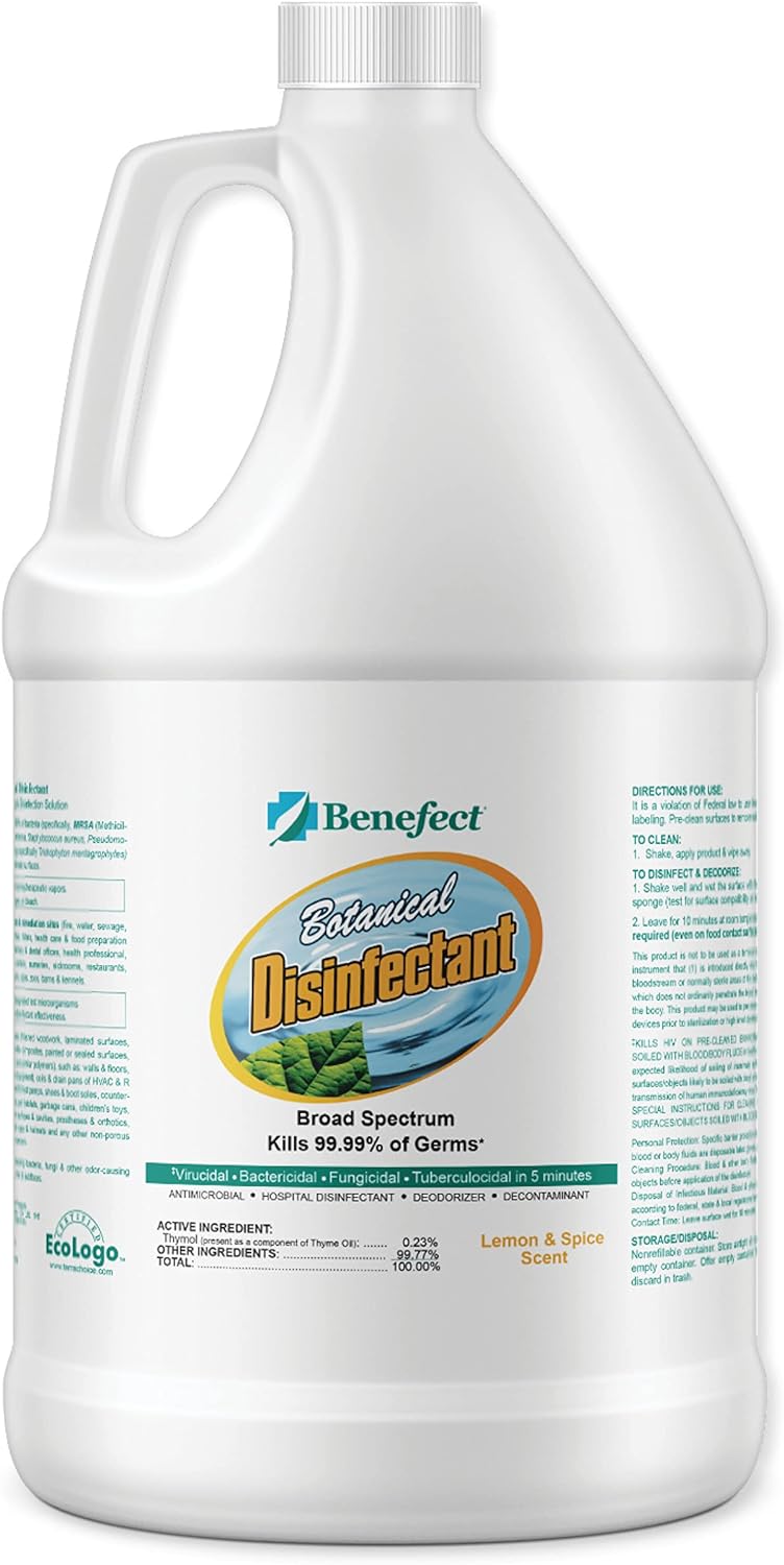 Benefect Botanical Disinfectant and Cleaner - Lemon + Spice (3.78L Jug) Ready To Use