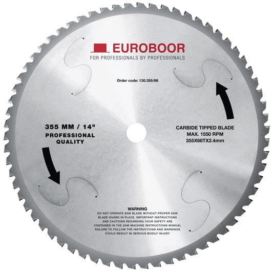 EURBOOR saw blade (14”) 355 mm 66M (66 Teeth) for mild steel