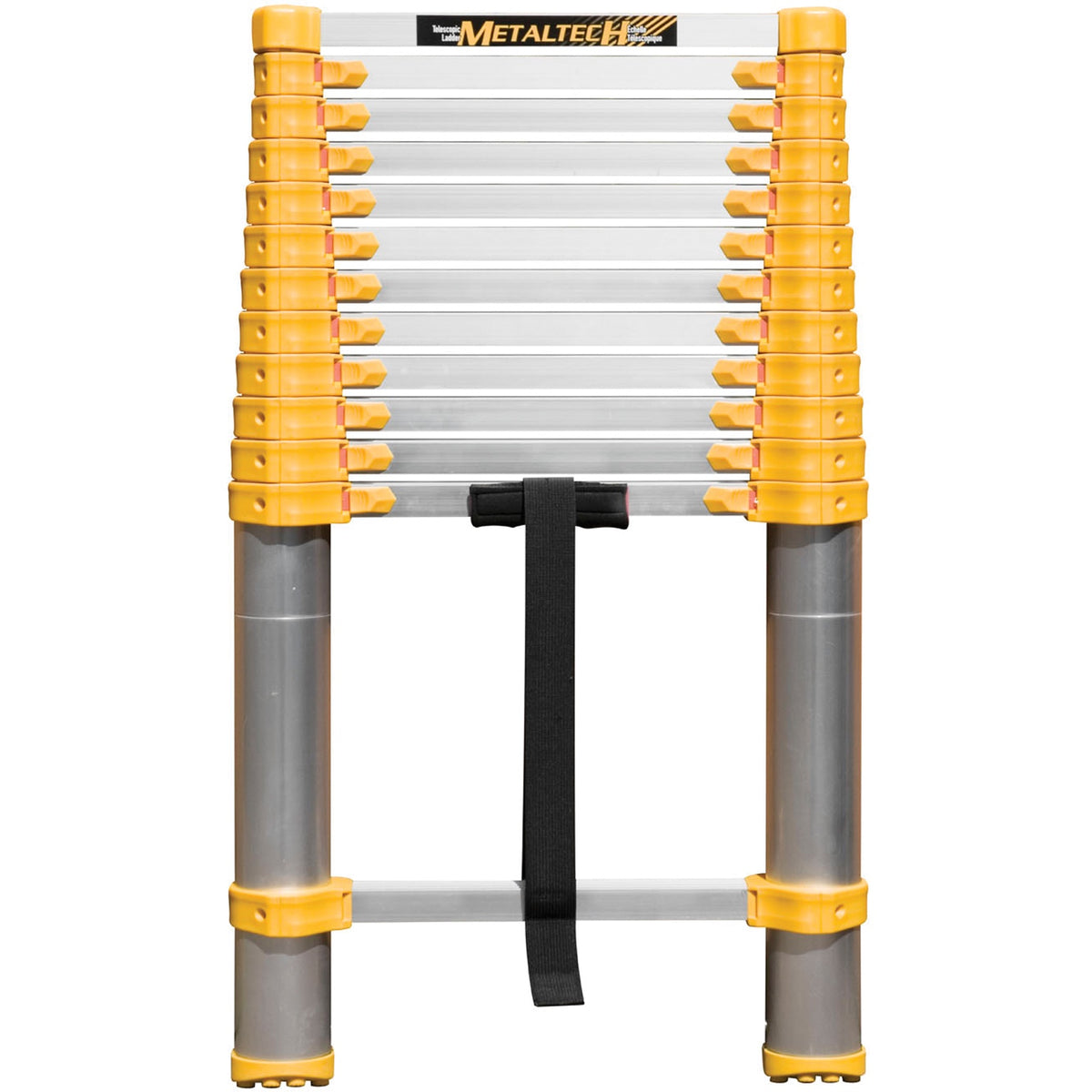 MetalTech VC441 12.5 ft telescopic ladder compact folded position yellow locking collars