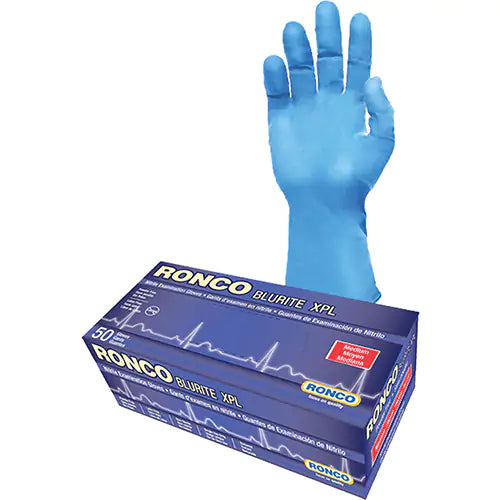 Ronco Blurite XPL 8-mil Blue Nitrile Gloves – Box of 50