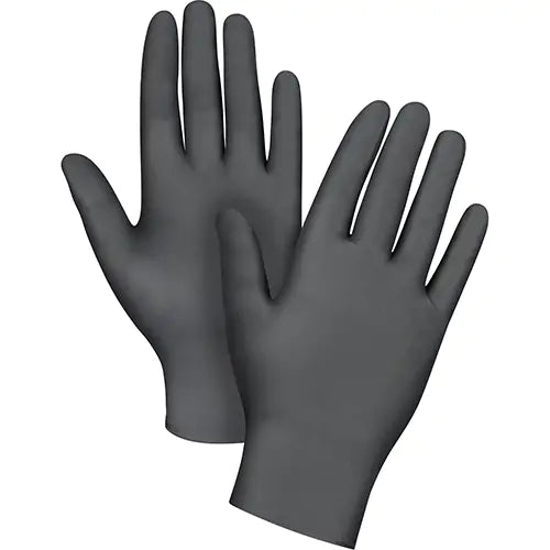 5-mil textured fingertips Black Nitrile Gloves – Box of 100