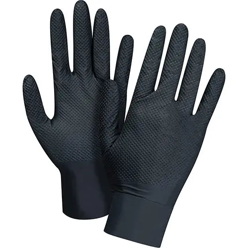 8-mil diamond texture Black Nitrile Gloves – Box of 100