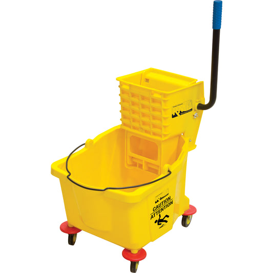 RMP Mop Bucket and Wringer, Side Press, 9.5 US Gal.(38 Quart), Yellow