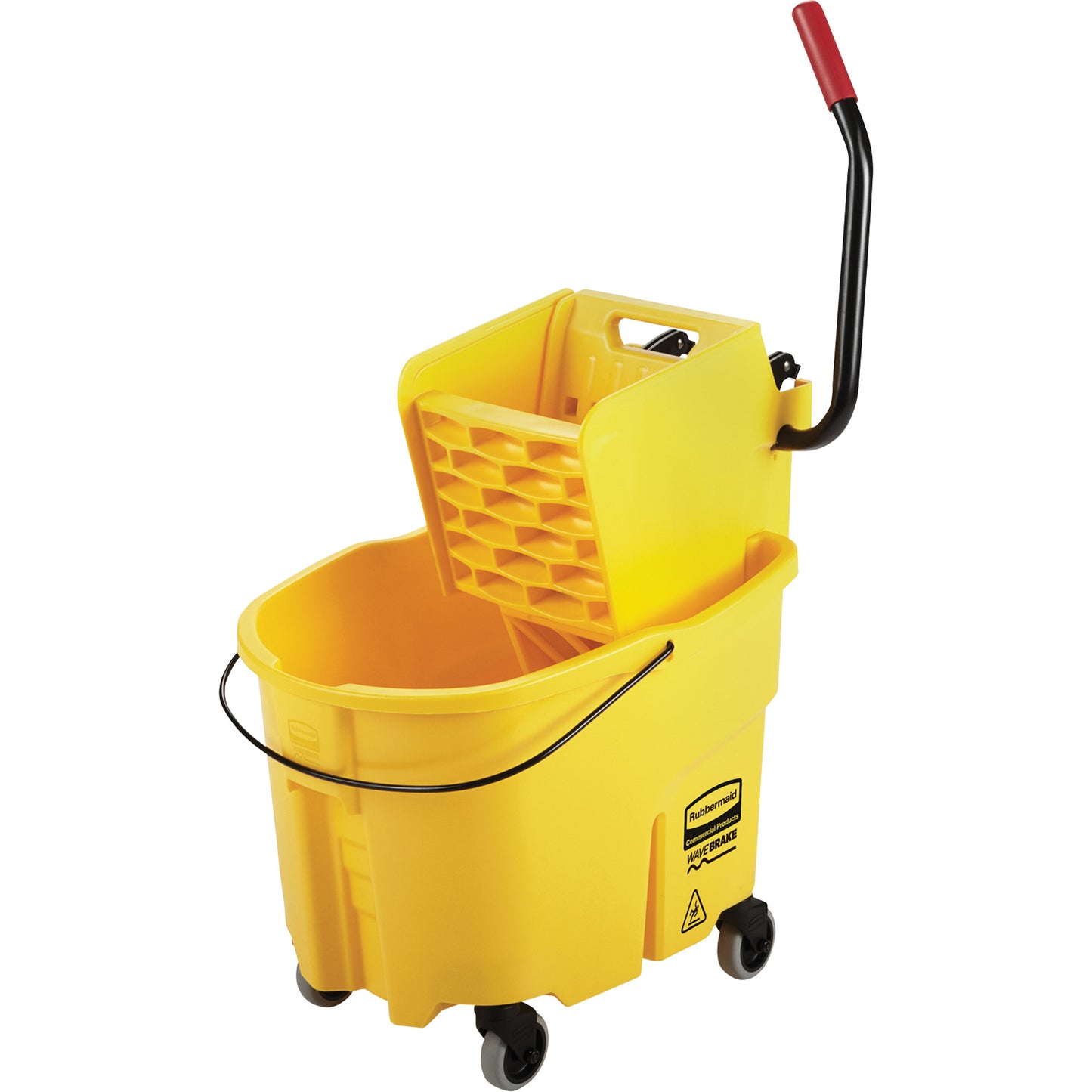 RUBBERMAID WaveBrake® Mop Bucket & Wringer Combo Pack, Side Press, 8.75 US Gal.(35 Quart), Yellow