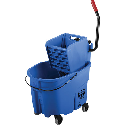 RUBBERMAID WaveBrake® Mop Bucket & Wringer Combo Pack, Side Press, 8.75 US Gal.(35 Quart), Blue