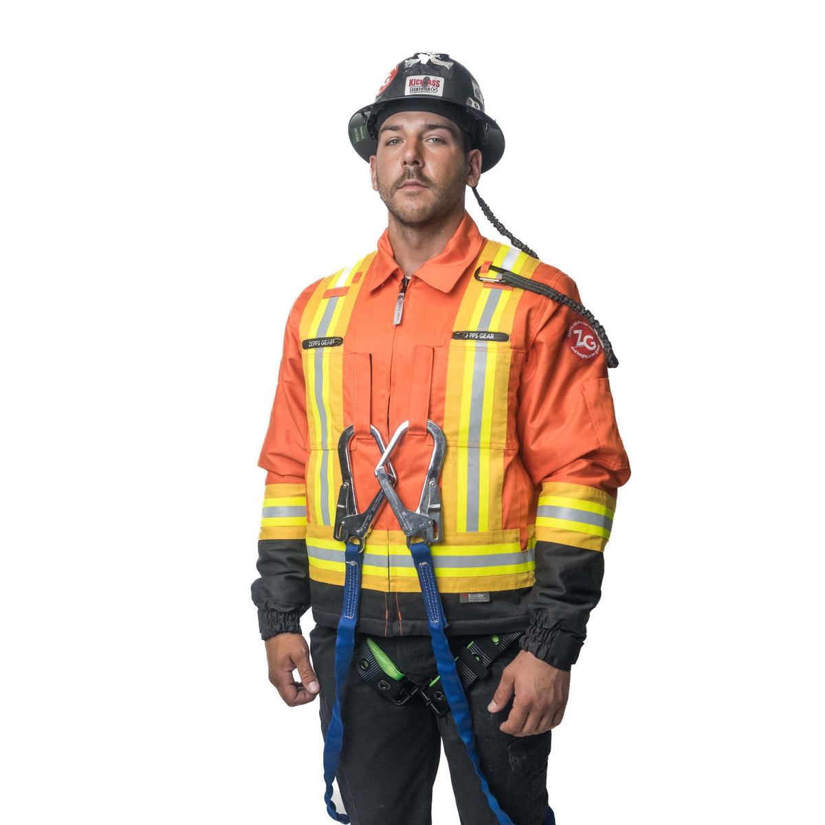Zepps Gear men's orange harness-compatible jacket