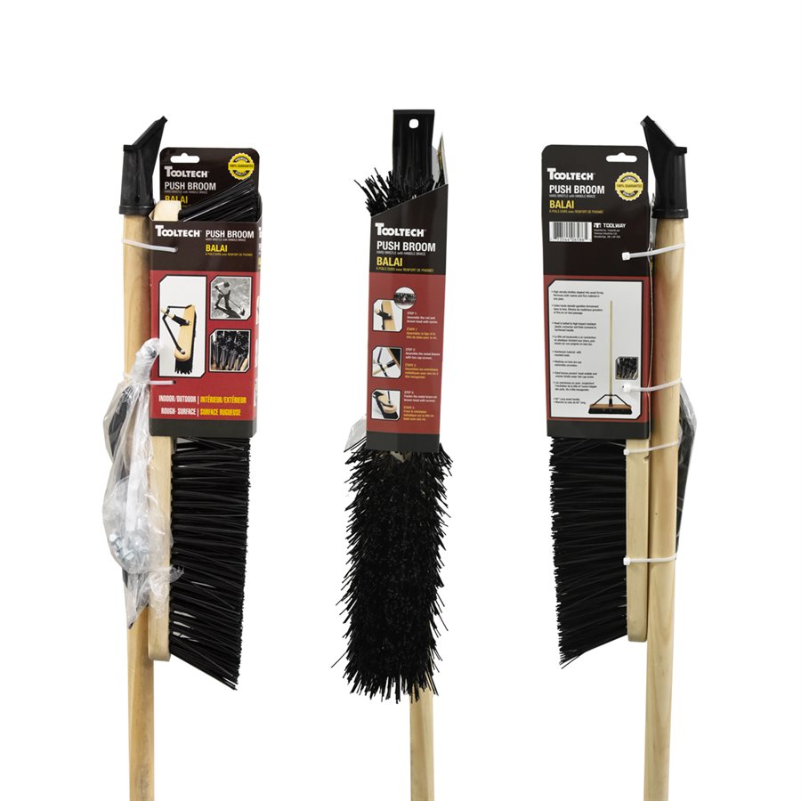 Push Broom 18" Indoor/Outdoor with Brace - Hard Bristle